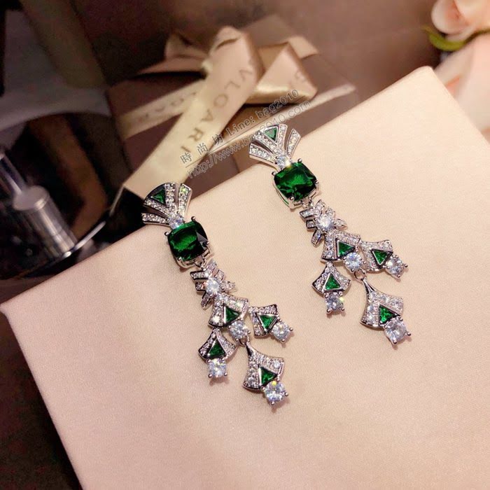 Bvlgari飾品 寶格麗彩鑽流蘇裙子鑲鑽耳環 耳釘  zgbq3227